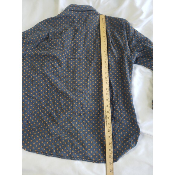 Freenote Cloth Double Pocket Arrow Flannel Blue Button Up Shirt Mens Medium - Picture 8 of 15
